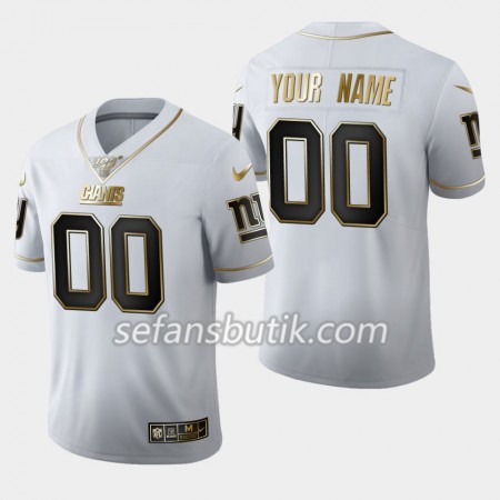 New York Giants Tröjor Custom Nike Vit Golden Edition 100th - Herr